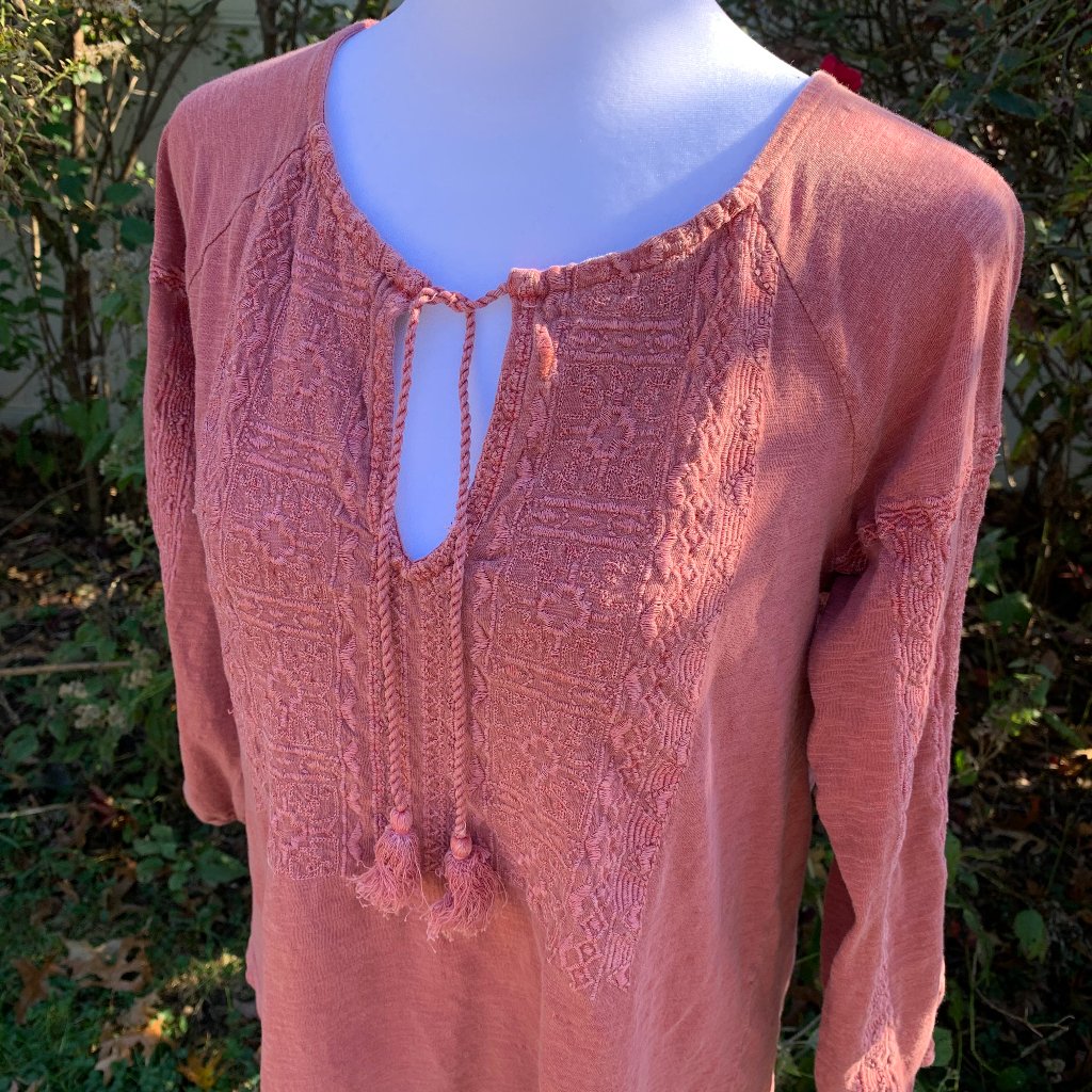 Firm Price Lucky Brand Boho Embroidered Top